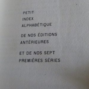 Détail typographique de l'index d'un cahier de la quinzaine (7ème série).
