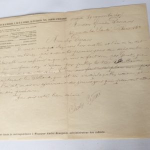 Autographe de Péguy annoncant la parution des trois premiers cahiers rouges.