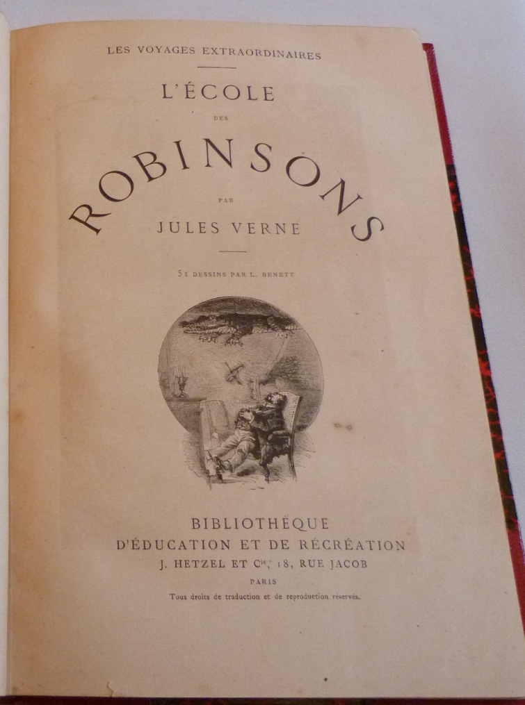 Page de titre de l'école des Robinsons de Jules Verne