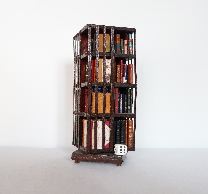 Bibliothèque anglaise pivotante miniature, 4 faces.