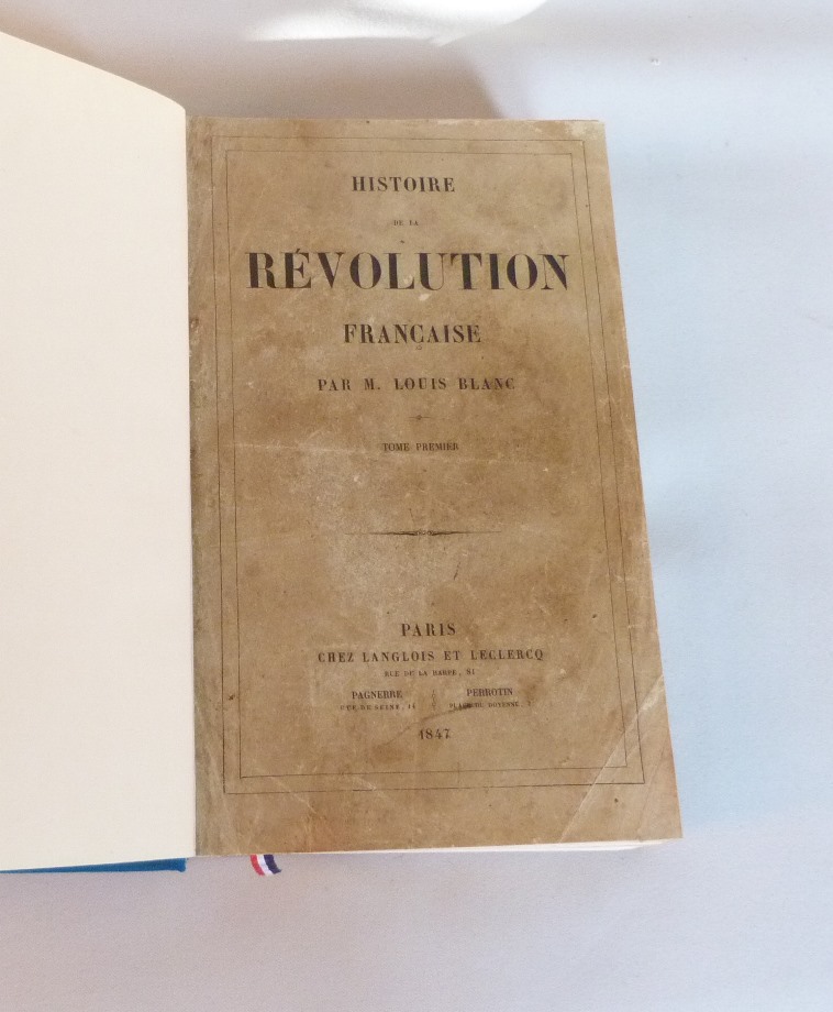 Histoire de la révolution française : une de couverture du tome 1.