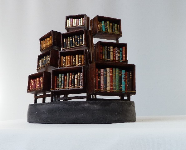 Mini-bibliothèque à caissons.