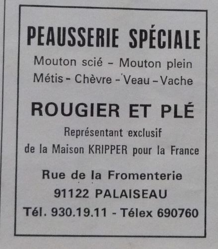 Publicités "Art et Métiers du livre" 1979/1983 (3), peausserie spéciale Rougier et Plé.