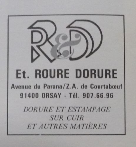 Publicités "Art et Métiers du livre" 1979/1983 (3), Etablissement Roure Dorure.