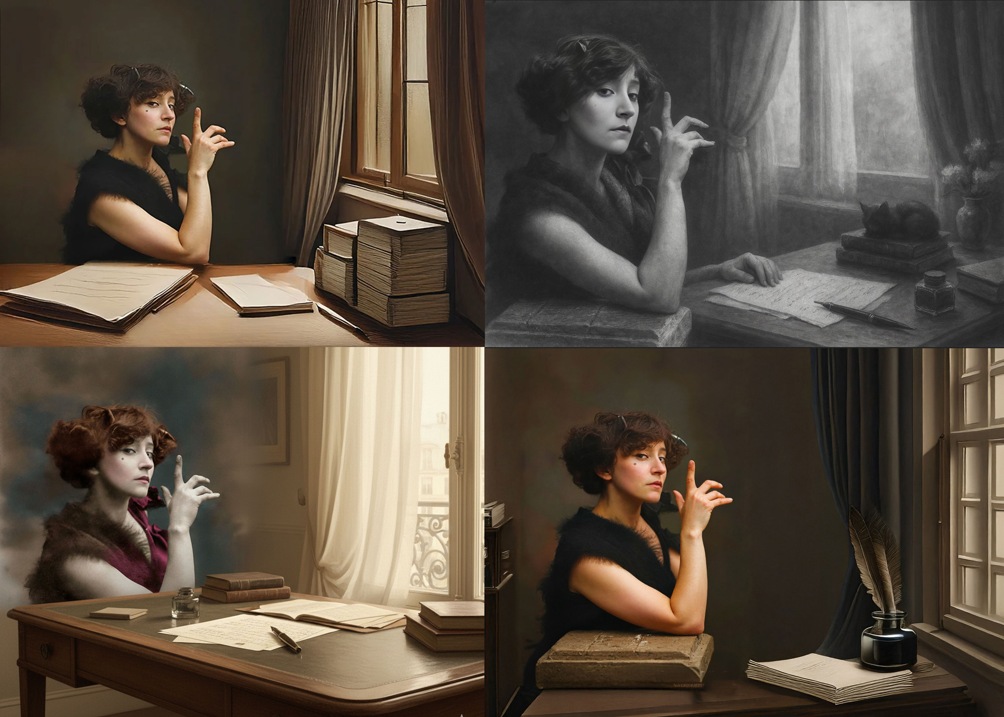 Colette représentée devant son bureau grâce à l'IA Générative